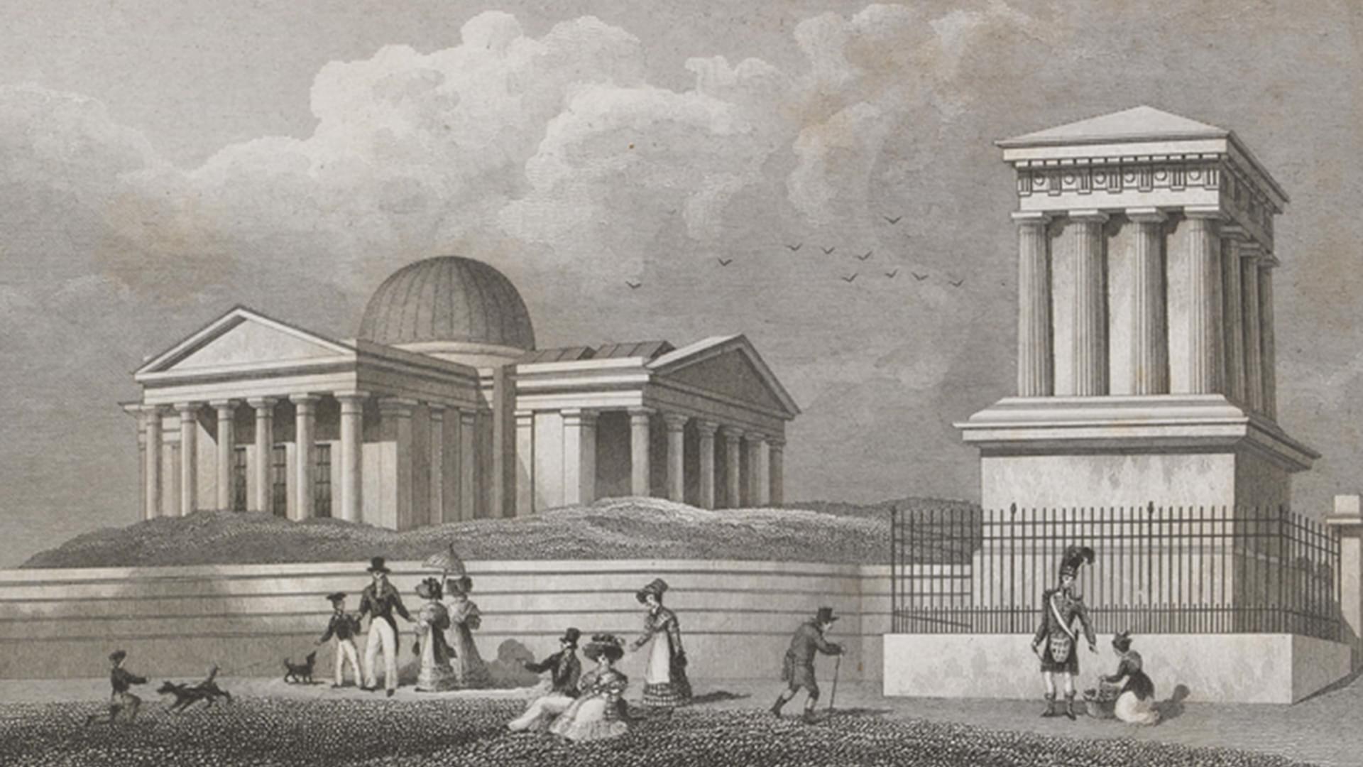 The New Observatory And Playfair's Monument, Thomas Shepherd, 1829, City of Edinburgh Council – Libraries www.capitalcollections.org.uk