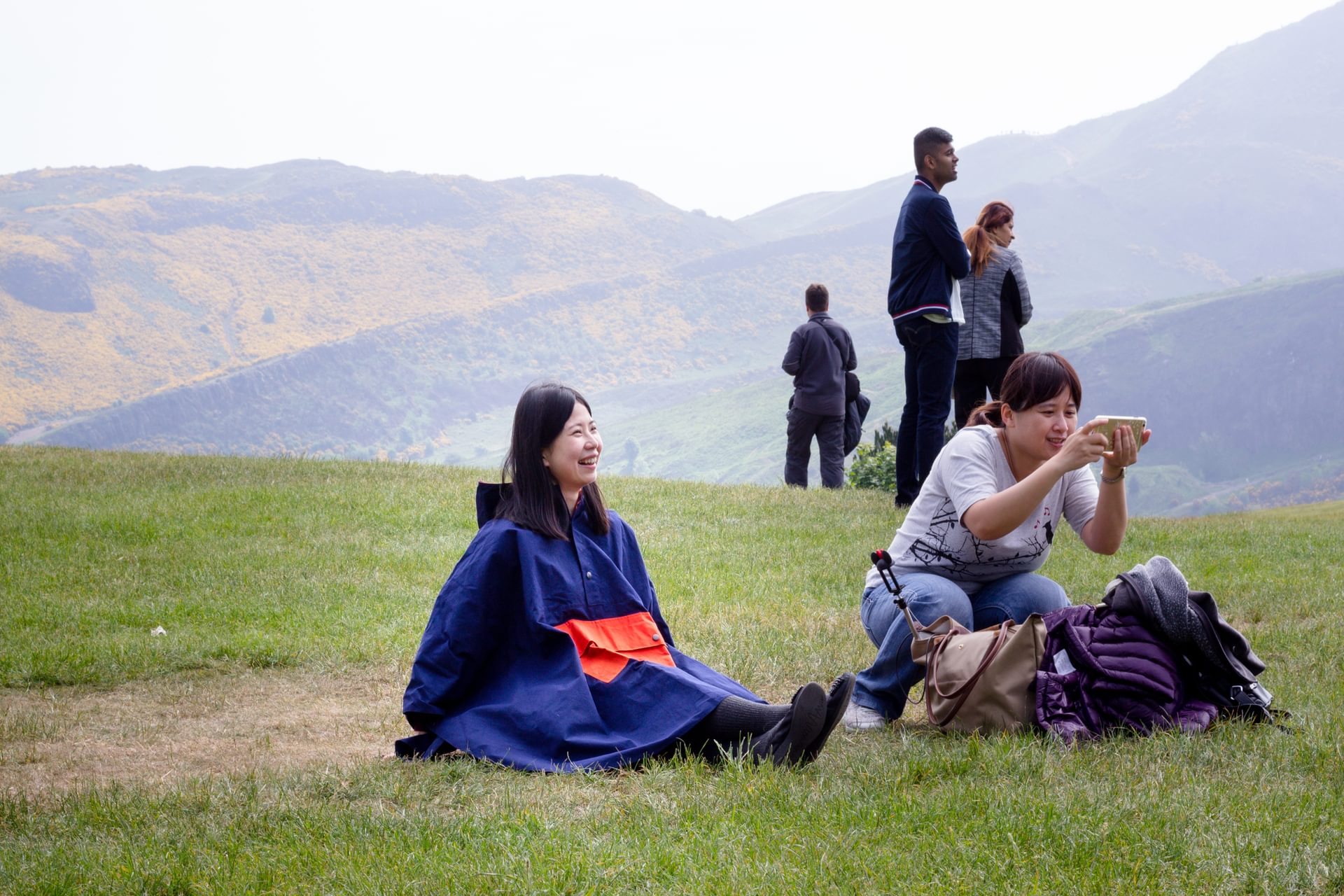Lily from Taiwan wears the Rain Poncho, Souvenirs of Calton Hill, 2018
